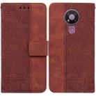 For Nokia 3.4 Geometric Embossed Leather Phone Case(Brown) - 1