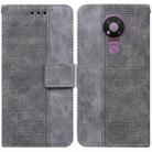 For Nokia 3.4 Geometric Embossed Leather Phone Case(Grey) - 1