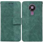 For Nokia 3.4 Geometric Embossed Leather Phone Case(Green) - 1