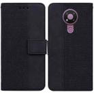 For Nokia 3.4 Geometric Embossed Leather Phone Case(Black) - 1