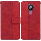 For Nokia 3.4 Geometric Embossed Leather Phone Case(Red) - 1