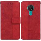 For Nokia 6.2 / 7.2 Geometric Embossed Leather Phone Case(Red) - 1