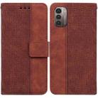 For Nokia G11 / G21 Geometric Embossed Leather Phone Case(Brown) - 1