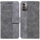 For Nokia G11 / G21 Geometric Embossed Leather Phone Case(Grey) - 1