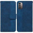 For Nokia G11 / G21 Geometric Embossed Leather Phone Case(Blue) - 1