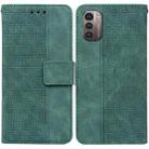 For Nokia G11 / G21 Geometric Embossed Leather Phone Case(Green) - 1