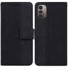 For Nokia G11 / G21 Geometric Embossed Leather Phone Case(Black) - 1