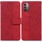 For Nokia G11 / G21 Geometric Embossed Leather Phone Case(Red) - 1