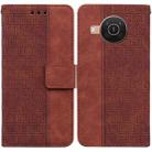 For Nokia X10 / X20 Geometric Embossed Leather Phone Case(Brown) - 1