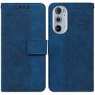 For Motorola Edge+ 2022 / Edge 30 Pro Geometric Embossed Leather Phone Case(Blue) - 1