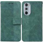 For Motorola Edge+ 2022 / Edge 30 Pro Geometric Embossed Leather Phone Case(Green) - 1