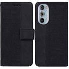 For Motorola Edge+ 2022 / Edge 30 Pro Geometric Embossed Leather Phone Case(Black) - 1