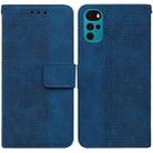 For Motorola Moto G22 Geometric Embossed Leather Phone Case(Blue) - 1