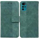 For Motorola Moto G22 Geometric Embossed Leather Phone Case(Green) - 1