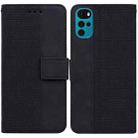 For Motorola Moto G22 Geometric Embossed Leather Phone Case(Black) - 1