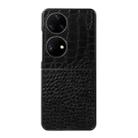 For Huawei P50 Pocket Crocodile Top Layer Cowhide Leather Phone Case(Black) - 1
