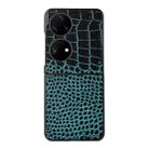 For Huawei P50 Pocket Crocodile Top Layer Cowhide Leather Phone Case(Cyan Blue) - 1