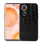 For Honor 50 Crocodile Top Layer Cowhide Leather Phone Case(Black) - 1