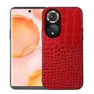 For Honor 50 Crocodile Top Layer Cowhide Leather Phone Case(Red) - 1