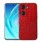 For Honor 60 Pro Crocodile Top Layer Cowhide Leather Phone Case(Red) - 1