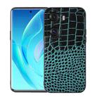 For Honor 60 Pro Crocodile Top Layer Cowhide Leather Phone Case(Cyan Blue) - 1