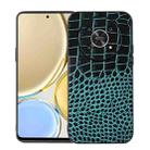 For Honor X30 Crocodile Top Layer Cowhide Leather Phone Case(Cyan Blue) - 1