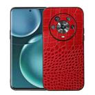 For Honor Magic4 Crocodile Top Layer Cowhide Leather Phone Case(Red) - 1