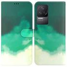 For Xiaomi Redmi K50 / K50 Pro Watercolor Pattern Horizontal Flip Leather Phone Case(Cyan Green) - 1