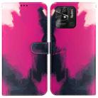 For Xiaomi Redmi 10C Watercolor Pattern Horizontal Flip Leather Phone Case(Berry Color) - 1