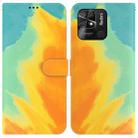 For Xiaomi Redmi 10C Watercolor Pattern Horizontal Flip Leather Phone Case(Autumn Leaf Color) - 1