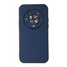 For Honor Magic4 Accurate Hole Carbon Fiber Texture PU Phone Case(Blue) - 1