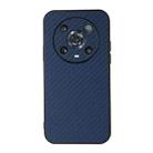 For Honor Magic4 Pro Accurate Hole Carbon Fiber Texture PU Phone Case(Blue) - 1