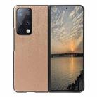 For Huawei Mate X2 Wood Texture PU Phone Case(Gold) - 1