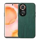 For Honor 50 Wood Texture PU Phone Case(Green) - 1