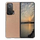 For Honor Magic V Wood Texture PU Phone Case(Gold) - 1