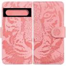 For Google Pixel 7 Pro 5G Tiger Embossing Pattern Horizontal Flip Leather Phone Case(Pink) - 1