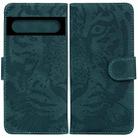 For Google Pixel 7 Pro 5G Tiger Embossing Pattern Horizontal Flip Leather Phone Case(Green) - 1