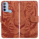 For Motorola Moto G31 4G(Brazil) Tiger Embossing Pattern Horizontal Flip Leather Phone Case(Brown) - 1