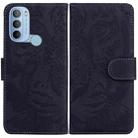 For Motorola Moto G31 4G(Brazil) Tiger Embossing Pattern Horizontal Flip Leather Phone Case(Black) - 1