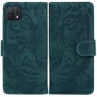 For OPPO A16K Tiger Embossing Pattern Horizontal Flip Leather Phone Case(Green) - 1