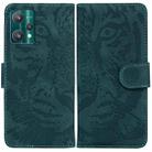 For OPPO Realme 9 Pro Tiger Embossing Pattern Horizontal Flip Leather Phone Case(Green) - 1