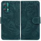 For OPPO Realme 9 Pro+ Tiger Embossing Pattern Horizontal Flip Leather Phone Case(Green) - 1