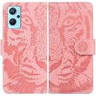 For OPPO Realme 9i / A76 / A36 Tiger Embossing Pattern Horizontal Flip Leather Phone Case(Pink) - 1