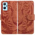 For OPPO Realme 9i / A76 / A36 Tiger Embossing Pattern Horizontal Flip Leather Phone Case(Brown) - 1