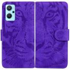 For OPPO Realme 9i / A76 / A36 Tiger Embossing Pattern Horizontal Flip Leather Phone Case(Purple) - 1