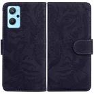 For OPPO Realme 9i / A76 / A36 Tiger Embossing Pattern Horizontal Flip Leather Phone Case(Black) - 1