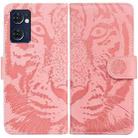 For OPPO Reno7 5G Taiwan Version/Find X5 Lite Tiger Embossing Pattern Horizontal Flip Leather Phone Case(Pink) - 1