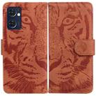 For OPPO Reno7 5G Taiwan Version/Find X5 Lite Tiger Embossing Pattern Horizontal Flip Leather Phone Case(Brown) - 1