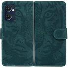 For OPPO Reno7 5G Taiwan Version/Find X5 Lite Tiger Embossing Pattern Horizontal Flip Leather Phone Case(Green) - 1