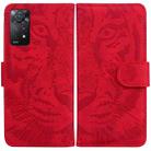 For Xiaomi Redmi Note 11 Pro 4G/5G Overseas Version Tiger Embossing Pattern Horizontal Flip Leather Phone Case(Red) - 1